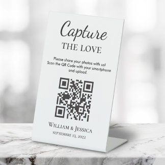 Wedding Photo Sharing With QR Code Pedestal Sign