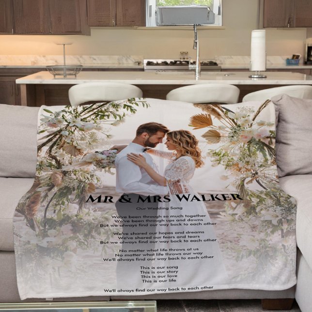 Wedding photo Song lyrics  Fleece Blanket (Creator Uploaded)
