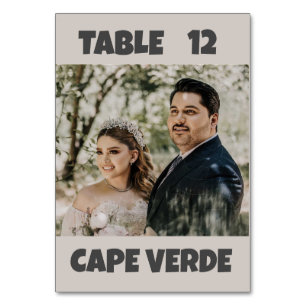 Wedding Photo Table Number Cards