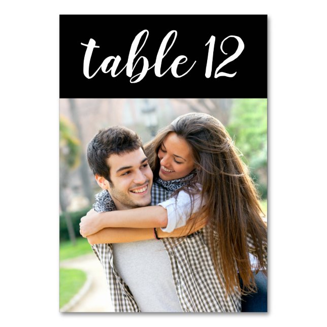 Wedding Photo Table Number Cards | Custom Template (Front)