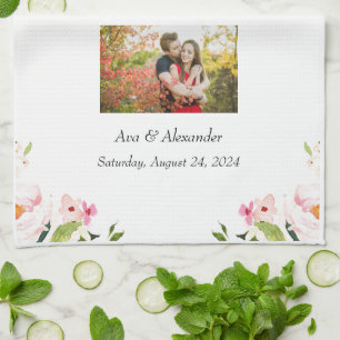 Wedding photo tea towel