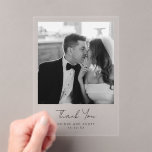 Wedding Photo Thank You Acrylic Invitations<br><div class="desc">Classic elegant wedding thank you featuring your photo with simple "Thank You" script at bottom.  Personalise with your names and wedding date.</div>