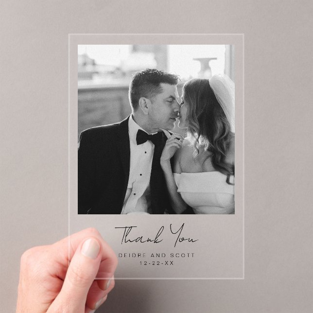 Wedding Photo Thank You Acrylic Invitations (Insitu (Handheld))