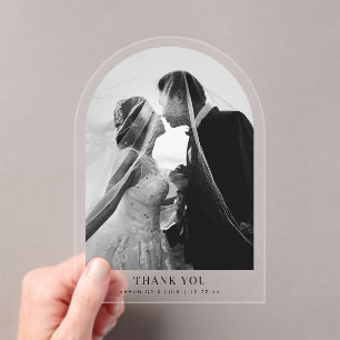 Wedding Photo Thank You Arch Acrylic Invitations