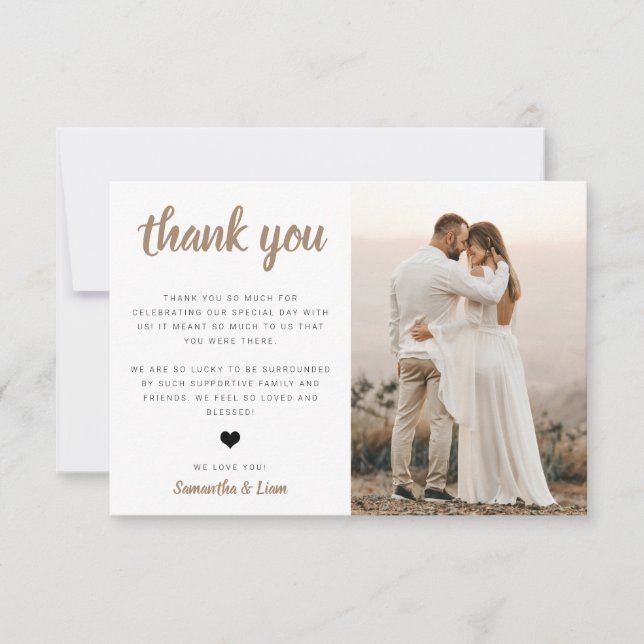 Wedding Photo Thank You Card (Front)