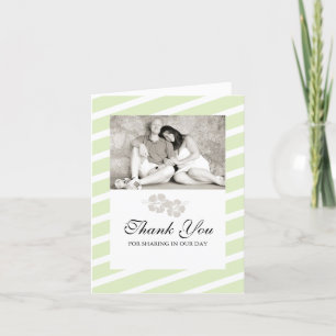 Wedding Photo Thank You Card with Hibiscus Flowers
