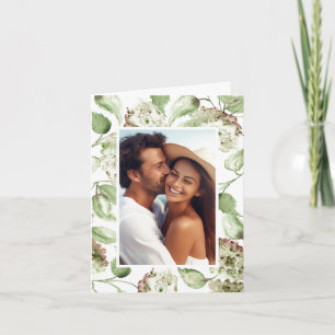 Wedding Photo Thank You Cards Hydrangeas