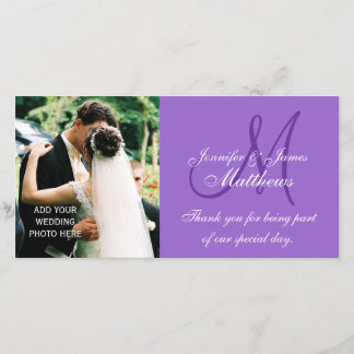 Wedding Photo Thank You Cards with Monogram