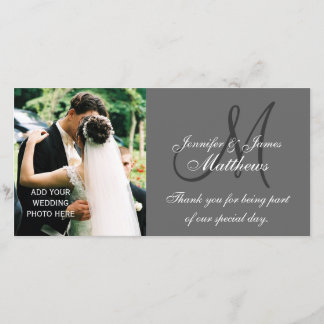 Wedding Photo Thank You Cards with Monogram