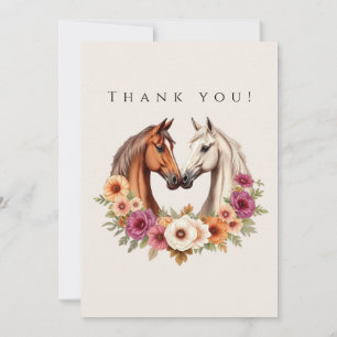 Wedding Photo-Thank You- Country Western Horses Invitation