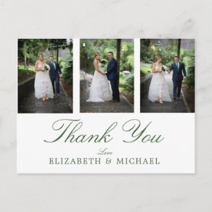 Wedding Photo Thank You  Elegant Modern Postcard