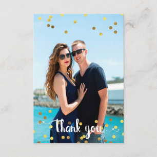 Wedding Photo Thank You Faux Gold Foil Confetti