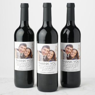 Wedding Photo Thank You Favour  Wine Label
