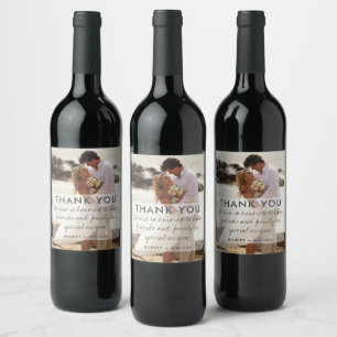 Wedding Photo Thank You Favour  Wine Label