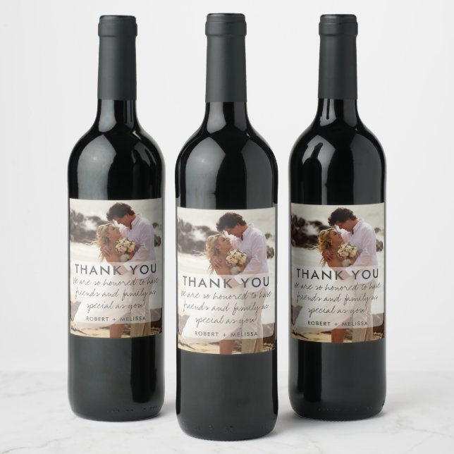 Wedding Photo Thank You Favour  Wine Label (Bottles)