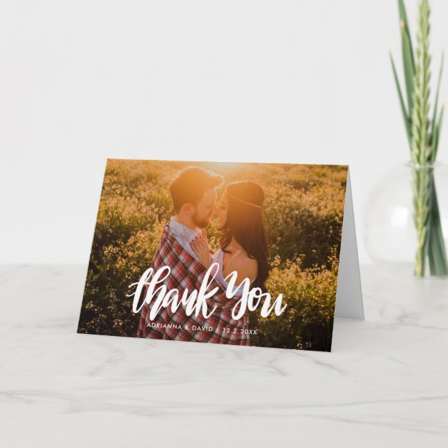Wedding Photo Thank You Handwritten Script (Front)