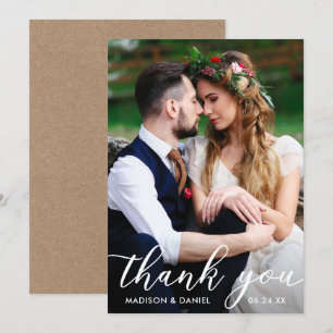 Wedding Photo Thank You Kraft Card