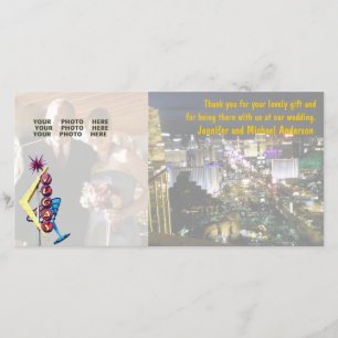 Wedding Photo Thank You Las Vegas Neon Sign Card