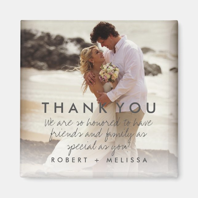 Wedding Photo Thank You Message Favour Magnet (Front)