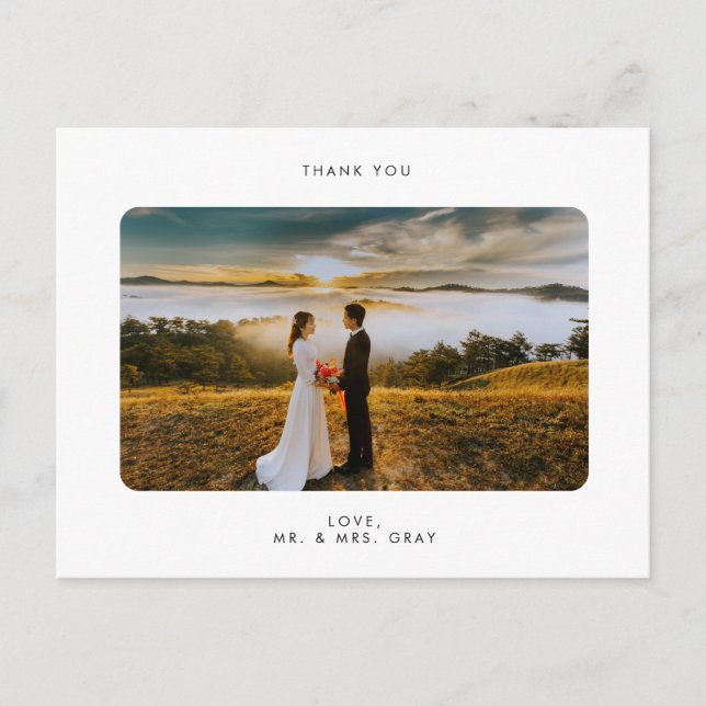 Wedding Photo Thank You Post Card (Front)