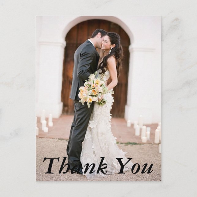 Wedding Photo Thank You Postcard (Front)