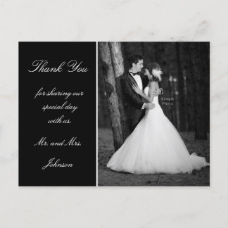 Wedding photo thank you postcard