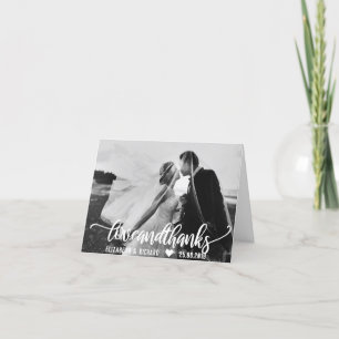 Wedding Photo Thank You Script Calligraphy Card