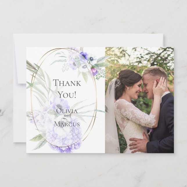 Wedding Photo Thank You  |  Violet Anemone Floral (Front)