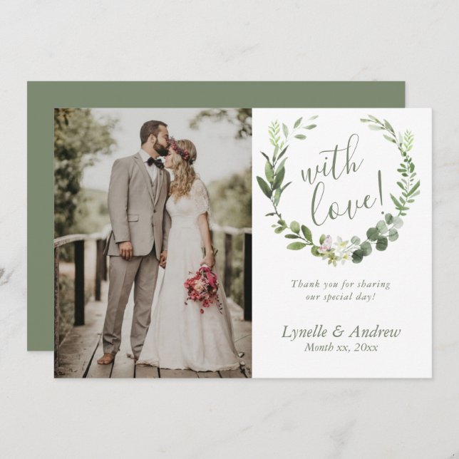 Wedding Photo Thank You With Names (Front/Back)