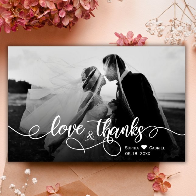 Wedding Photo Typography Thank You Card (Creator Uploaded)