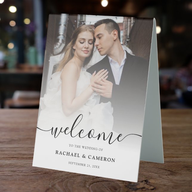 Wedding Photo Welcome Sign (Wedding Photo Table Tent)