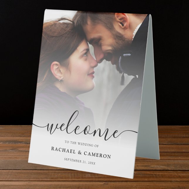 Wedding Photo Welcome Sign (Wedding Photo Welcome Table Tent)