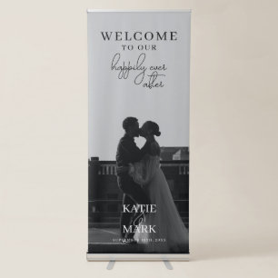 Wedding Photo Welcome To Our Happily Ever After Retractable Banner