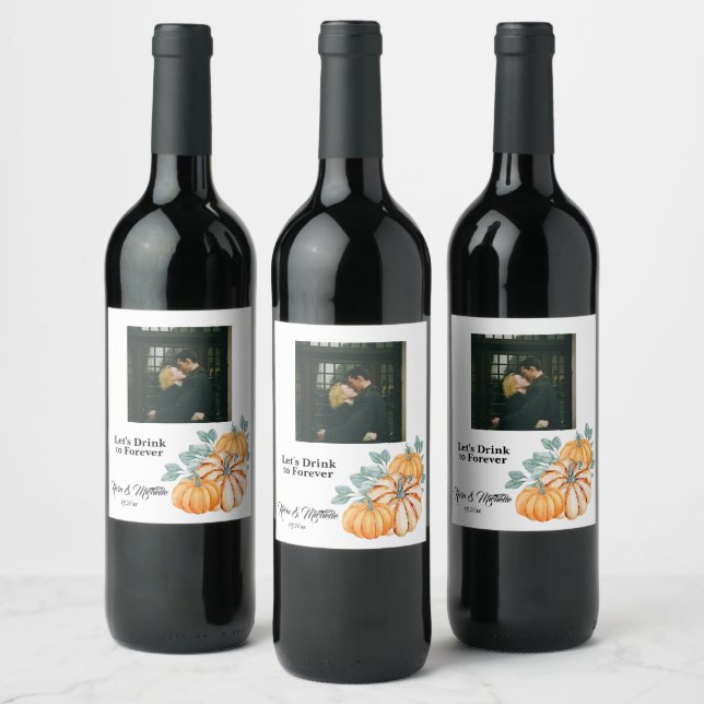 Wedding Photo Wine Label (Bottles)