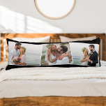 Wedding Photo ZigZag Picture Montage Personalised Body Cushion<br><div class="desc">Create your own unique body pillow with 3 of your favourite pictures. The photo template is set up to create the photo collage in a subtle zigzag montage. Your photos are displayed in landscape format and framed with a narrow white border. You can also add your names and wedding date...</div>