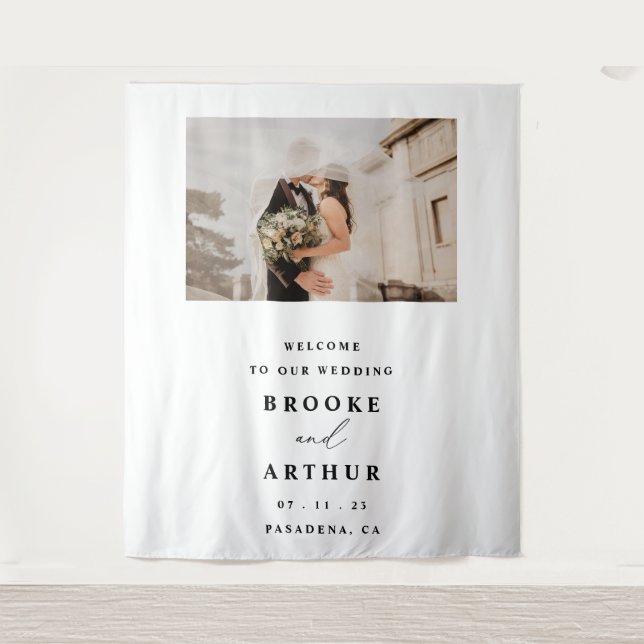 Wedding Photobooth Backdrop With Photo Tapestry (Front)