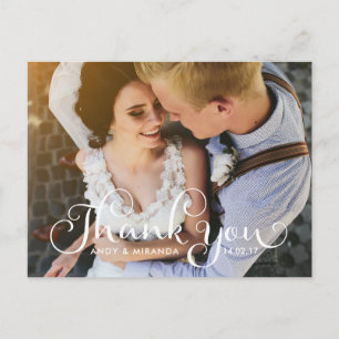 Wedding Photocard Postcard Elegant Unique Card
