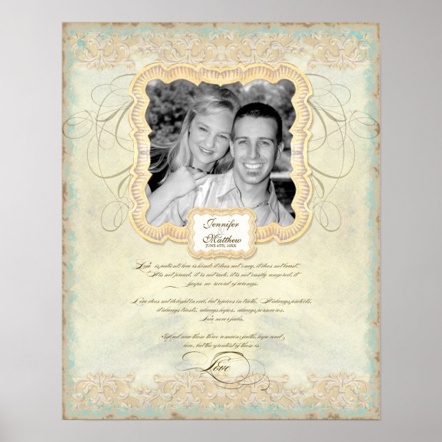 Wedding Photograph Love Chapter Baroque Elegant Poster (Front)