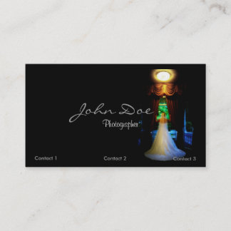 Wedding Photographer Business card with bride