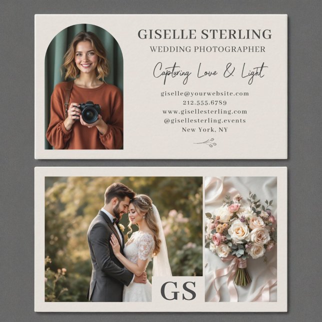 Wedding Photographer Elegant Photo Professional Business Card (Creator Uploaded)