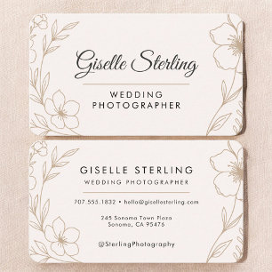 Wedding Photographer Floral Business Card