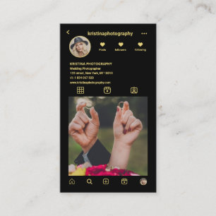 Wedding photographer Instagram Photo Grid QR Code Business Card