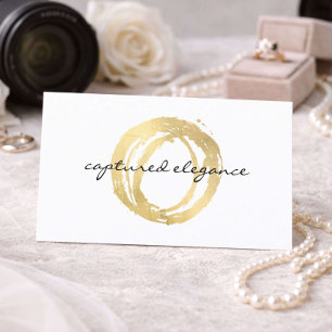 Wedding Photographer Logo Business Card Gold