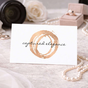 Wedding Photographer Logo Business Card Rose Gold
