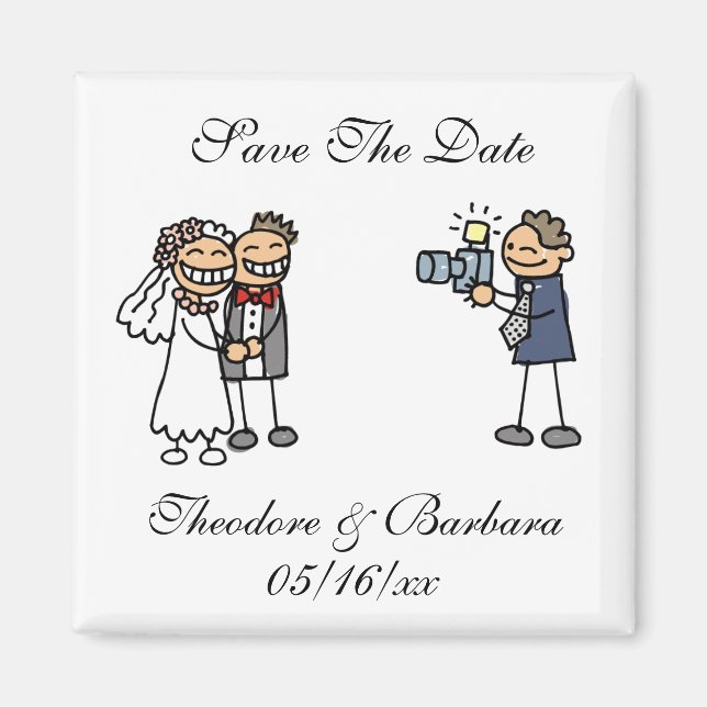 Wedding Photography Session Save The Dates Magnets (Front)