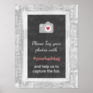 Wedding Photos Instagram Social Media Hashtag Sign