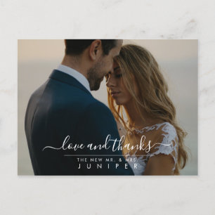 Wedding Photos Love and Thanks Announcement Postcard