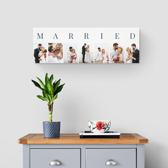 Wedding Photos MARRIED 7 Picture Collage Canvas Print (Creator Uploaded)