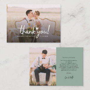 Wedding Photos Script Budget Thank You Card