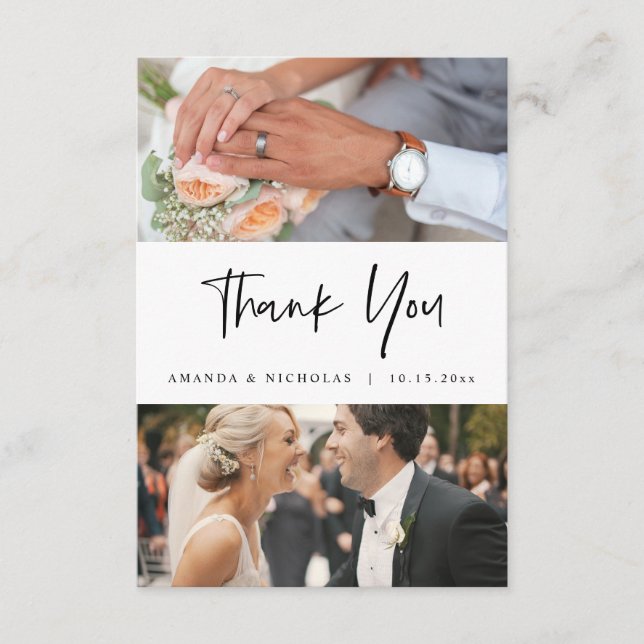 Wedding Photos Thank you, Modern Minimalist Enclosure Card (Front)